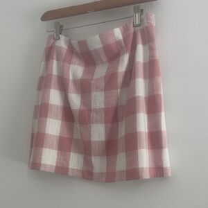 Forever 21 Pink and White Gingham Mini Skirt